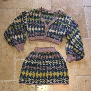 Free People skirt & too set